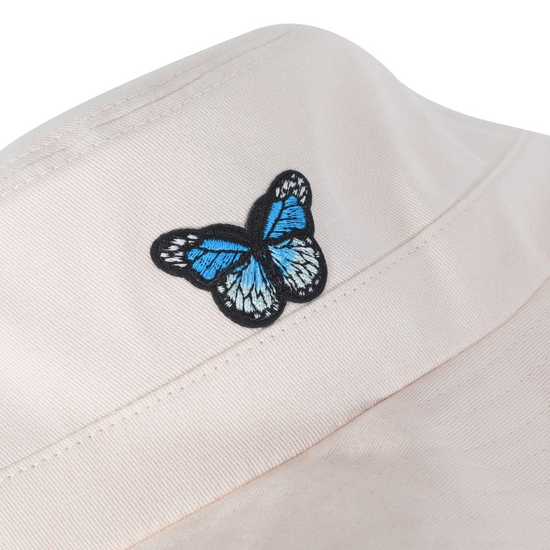 ZLYC Unisex Fashion Embroidered Bucket Hat Summer Fisherman Cap for Men Women Teens (Butterfly Beige) - Image 4